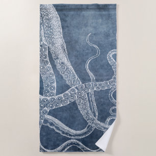 Vintager Tintenfisch, Twilight Blue Denim Strandtuch
