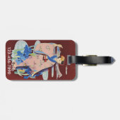 Vintager Tokto Japan Travel Custom Luggage Tag Gepäckanhänger (Rückseite horizontal)