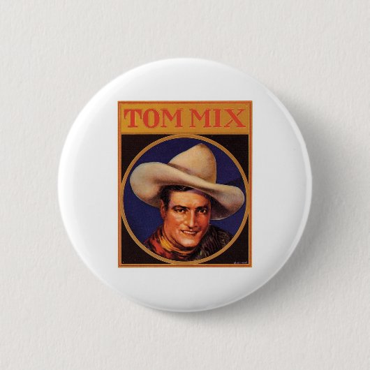 Vintager Tom-Mischungs-Cowboy-Zigarren-Aufkleber Button (Vorderseite)