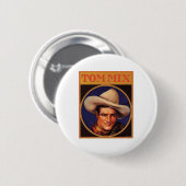 Vintager Tom-Mischungs-Cowboy-Zigarren-Aufkleber Button (Vorne & Hinten)