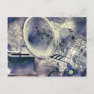 Vintager Tonträger und Musik Postkarte