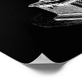 Vintager Tonträgerrekorder Musical Black Poster (Ecke)