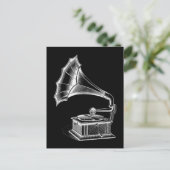 Vintager Tonträgerrekorder Musical Black Postkarte (Stehend Vorderseite)