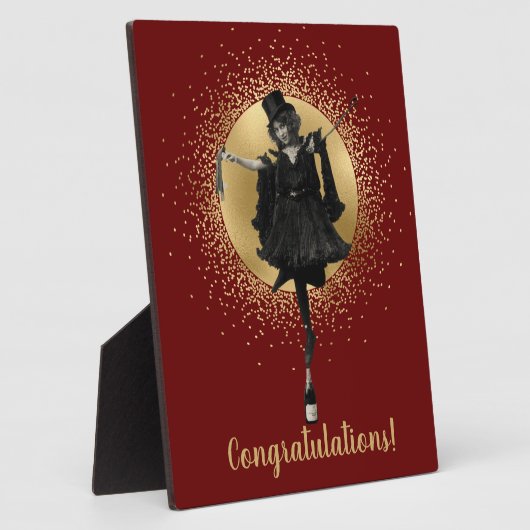 Vintager Top Hat Dancer Glückwunsch Fotoplatte (Seite)