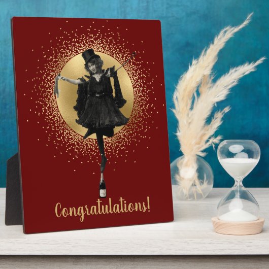 Vintager Top Hat Dancer Glückwunsch Fotoplatte (Seite)