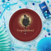 Vintager Top Hat Dancer Glückwunsch Pappteller (Party)