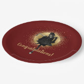 Vintager Top Hat Dancer Glückwunsch Pappteller (Schrägansicht)