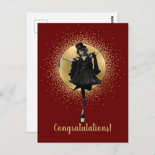 Vintager Top Hat Dancer Glückwunsch Postkarte (Vorne/Hinten)