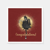 Vintager Top Hat Dancer Glückwunsch Serviette (Vorderseite)