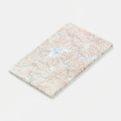 Vintager topografischer Kartenberg Baker Post-it Klebezettel (angewinkelt)