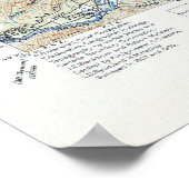 Vintager topografischer Kartenberg Baker Poster (Ecke)