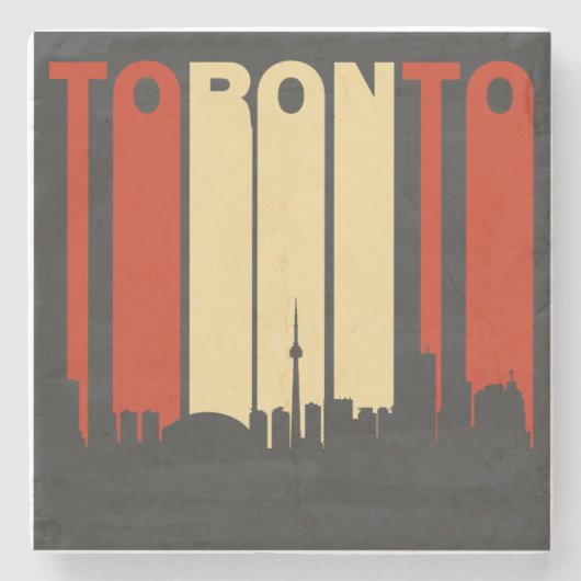 Vintager TorontoCityscape Steinuntersetzer (Vorderseite)