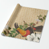 Vintager Touch und tropische Blume Geschenkpapier (Ungerollt)