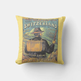 Vintager Tour Guide zur Schweiz Frankreich und Ita Kissen