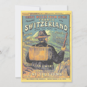Vintager Touristenführer Schweiz und Alpen Karte