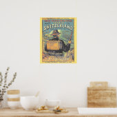 Vintager Touristenführer zur Schweiz Kunst abdecke Poster (Küche)