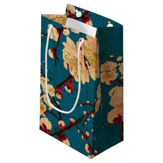 Vintager traditioneller japanisches Papier-Druck Kleine Geschenktüte (Vorderseite Schrägansicht)