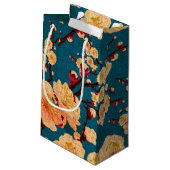 Vintager traditioneller japanisches Papier-Druck Kleine Geschenktüte (Rückseite Schrägansicht)
