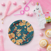 Vintager traditioneller japanisches Papier-Druck Pappteller (Party)