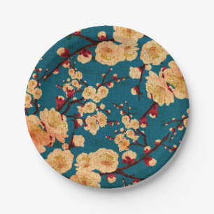 Vintager traditioneller japanisches Papier-Druck Pappteller