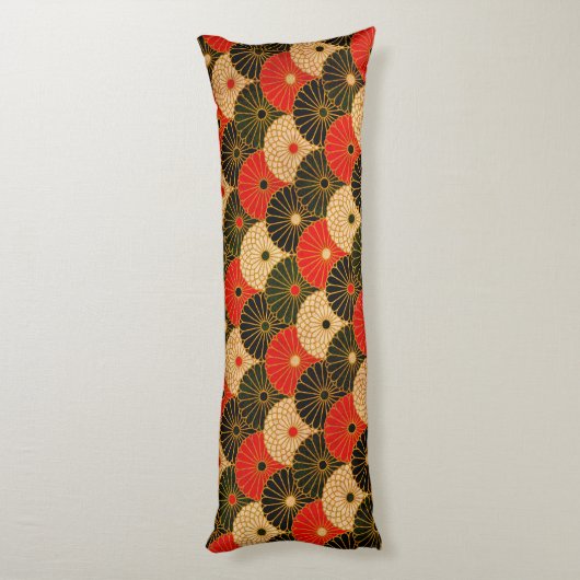 Vintager traditioneller japanisches Papier-Druck Seitenschläferkissen (Rückseite (Vertikal))