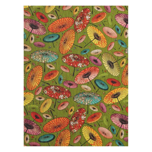 Vintager traditioneller japanisches Papier-Druck Tischdecke (Vorderseite)