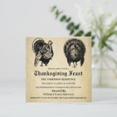 Vintager traditioneller türkischer Erntedank Einladung (Stehend Vorderseite)