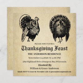 Vintager traditioneller türkischer Erntedank Einladung