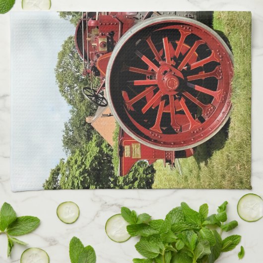 VINTAGER TRAKTIONSMOTOR GESCHIRRTUCH (Gefaltet)
