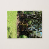 Vintager Traktor am Fluss, Puzzle (Horizontal)