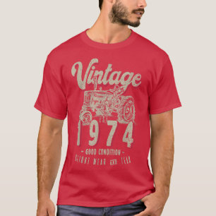 Vintager Traktor Bauer Geburtstag Geboren 1974 & E T-Shirt