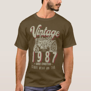 Vintager Traktor Bauer Geburtstag Geboren 1987 & E T-Shirt