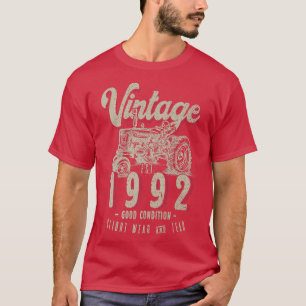 Vintager Traktor Bauer Geburtstag Geboren 1992 & E T-Shirt