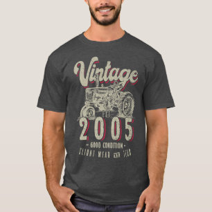Vintager Traktor Bauer Geburtstag Geboren 2005 & E T-Shirt