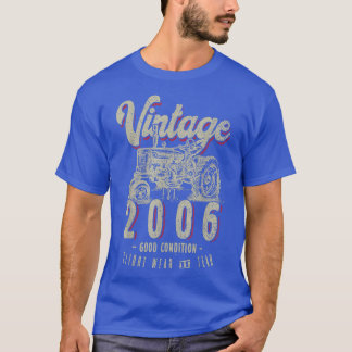 Vintager Traktor Bauer Geburtstag Geboren 2006 & E T-Shirt