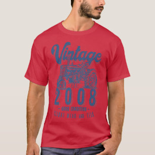 Vintager Traktor Bauer Geburtstag Geboren 2008 & E T-Shirt