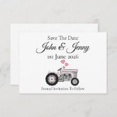 Vintager Traktor-Bauer Hochzeit speichern Sie das (Vorne/Hinten)