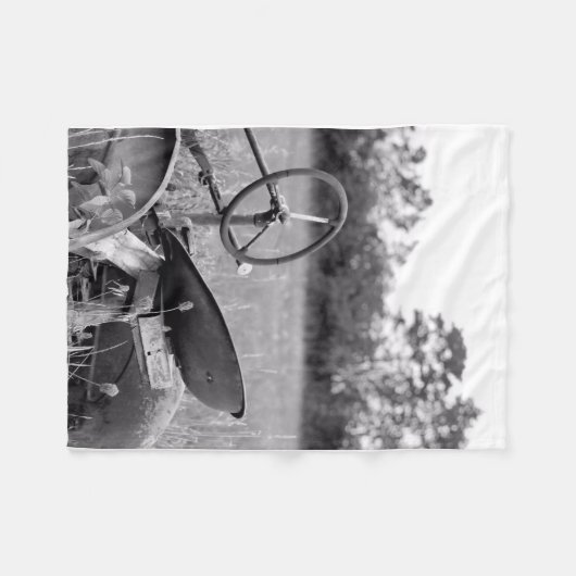 Vintager Traktor Fleecedecke (Vorderseite (Horizontal))