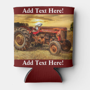 Vintager Traktor, roter Traktor Dosenkühler