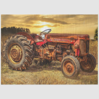 Vintager Traktor Seidenpapier