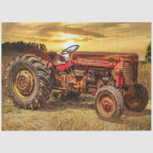 Vintager Traktor Seidenpapier (Vorderseite)