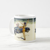 Vintager Transport Cabrio Car on Beach Kaffeetasse (Vorderseite Links)