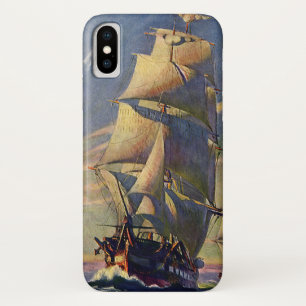 Vintager Transport, Clipper Ships auf See iPhone X Hülle