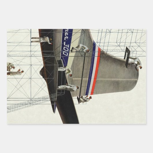 Vintager Transport, Flugzeugwartung Geschenkpapier Set (Vorderseite 3)