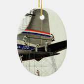 Vintager Transport, Flugzeugwartung Keramik Ornament (Hinten)