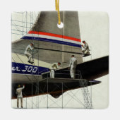 Vintager Transport, Flugzeugwartung Keramikornament (Vorderseite)