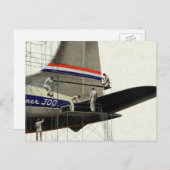 Vintager Transport, Flugzeugwartung Postkarte (Vorne/Hinten)