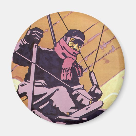 Vintager Transport Hang Glider Aircraft Magnet (Vorne)