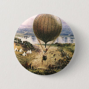 Vintager Transport, Heißluftballon Dirigibles Button