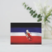 Vintager Transport, Patriotische Rennwagen Postkarte (Stehend Vorderseite)